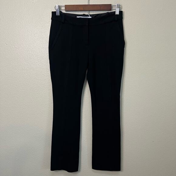 Diane Von Furstenberg Black Straight Leg Ankle Dress Pants Size 0 - Picture 1 of 6